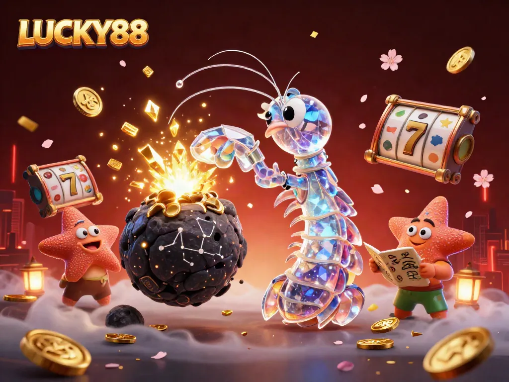 LUCKY88 showcases thrilling casino action with vibrant galaxies, samurai shrimp, and exploding treasure.