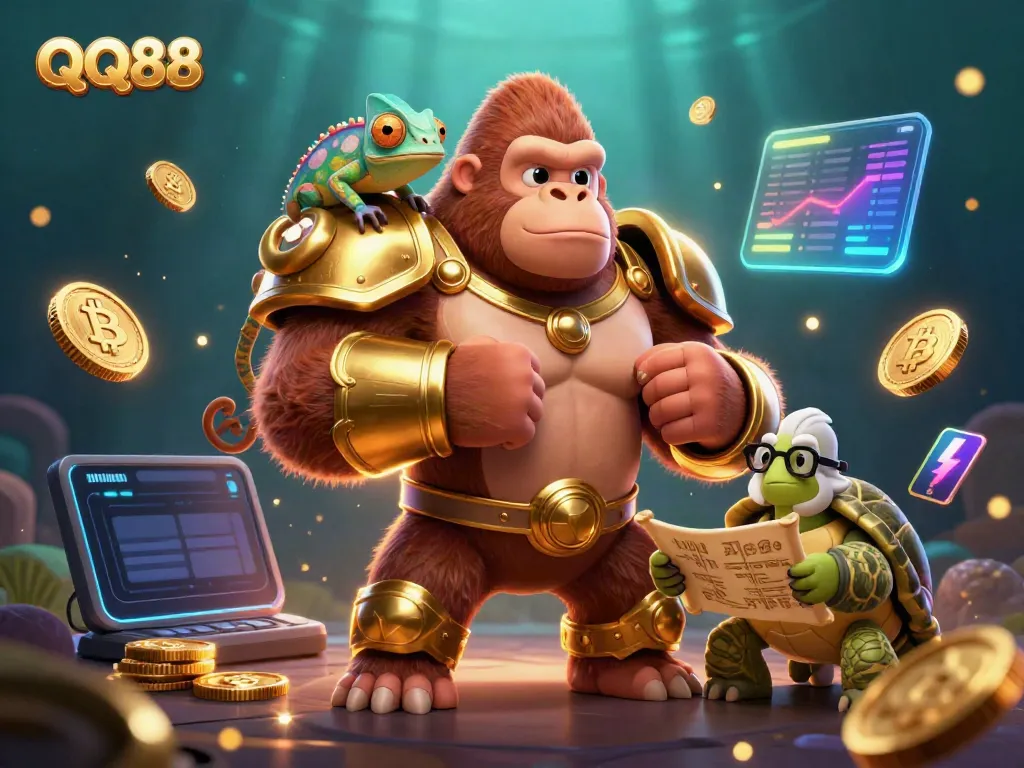 Experience exhilarating gambling at QQ88 with thrilling characters and vibrant casino elements.