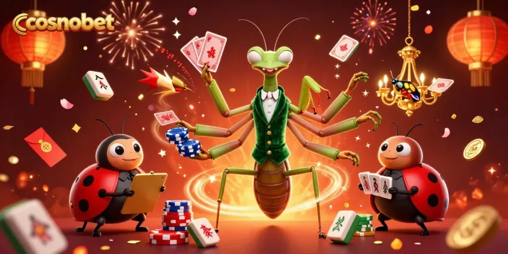 Experience thrilling casino action with cosmobet's colorful characters and festive elements!