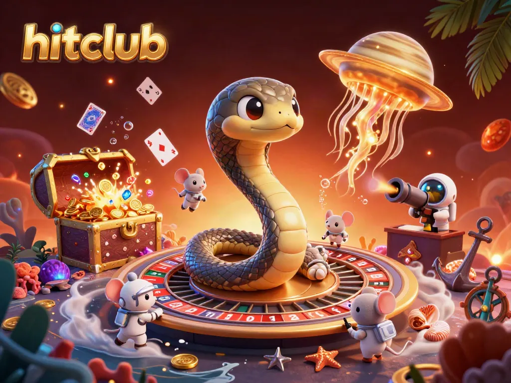 Experience hitclub's vibrant gaming scene with a cosmic dealer and engaging characters.