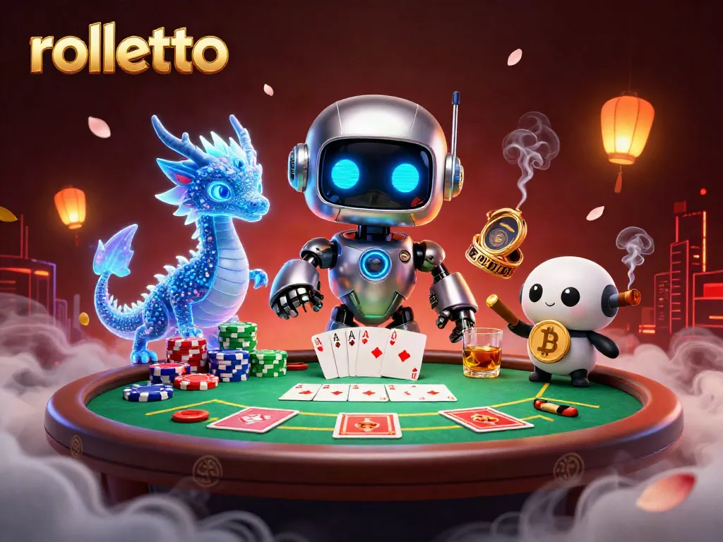 Experience thrilling betting action at rolletto with vibrant poker elements and dynamic characters.