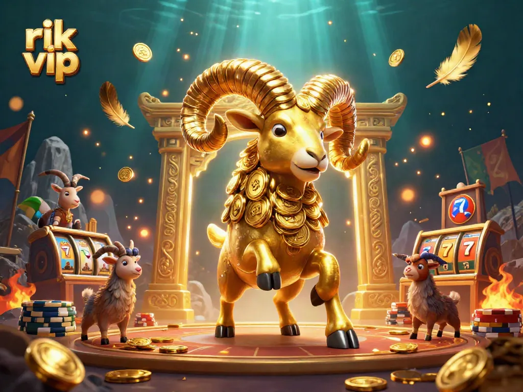 Engage with rik vip at the ultimate casino, featuring vibrant golden ram and dynamic elements.
