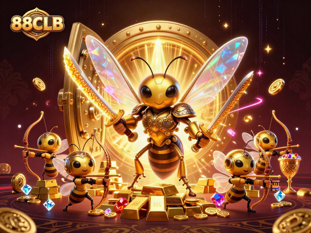Engage with the vibrant 88CLB casino experience as golden hornets battle for treasures!
