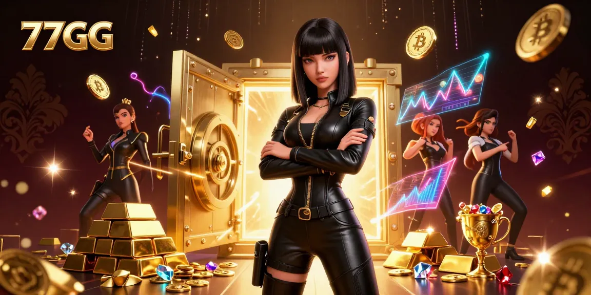 Experience thrilling wins with 77GG as a powerful Asian figure leads the way, surrounded by riches.