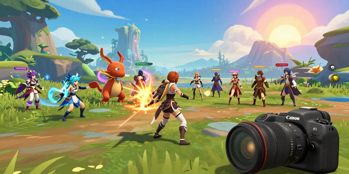 Dynamic scene from a trans hentai game featuring a trans protagonist leading a quest with diverse characters and magical creatures.