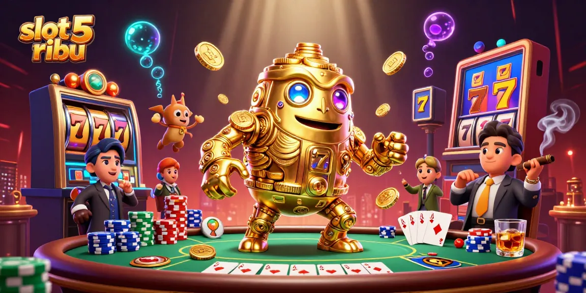 Experience thrilling action with the slot 5 ribu gaming setup featuring a golden golem and dynamic visual elements.