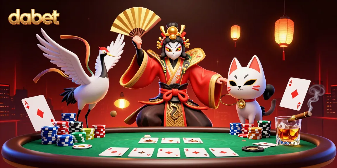 Engage with dabet's vibrant casino scene showcasing poker excitement and unique characters.