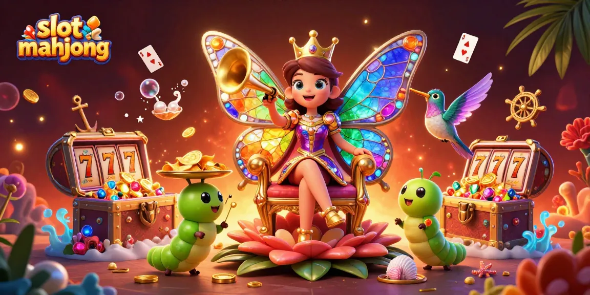 Enjoy engaging slot mahjong action with vibrant characters, floating reels, and jackpot treasures.