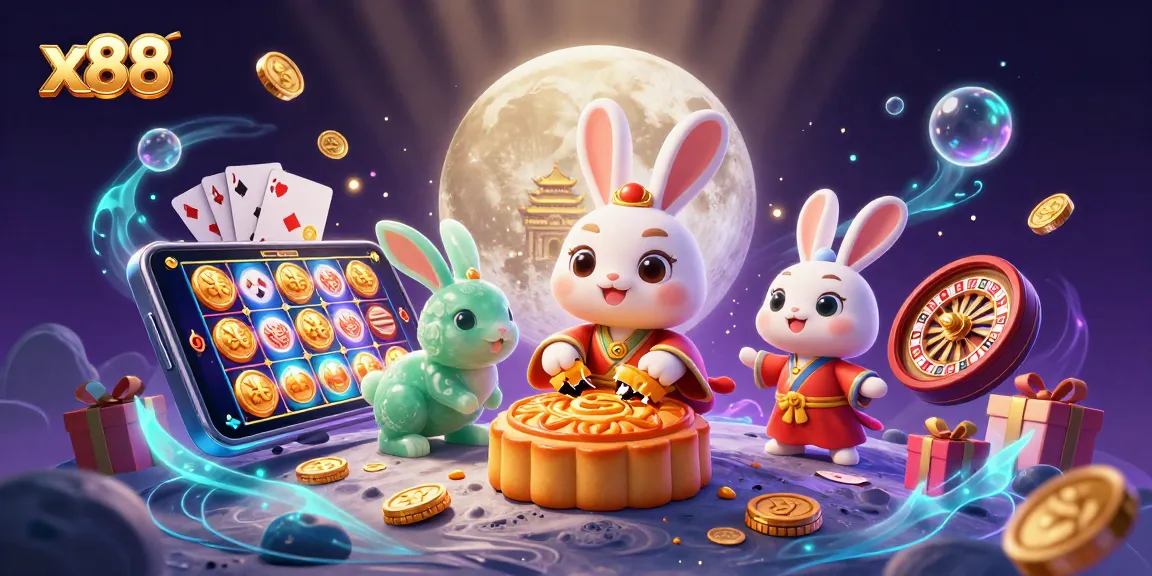 Experience thrilling action at x88 with a vibrant scene of cartoon characters and gambling elements.