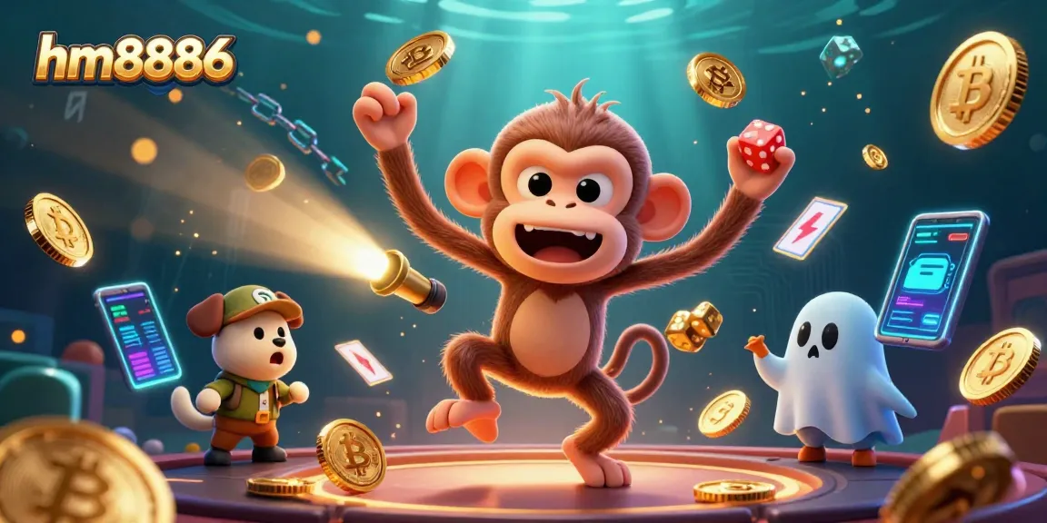 Follow the mischievous poltergeist monkey juggling at a haunted casino with hm8886 thrilling elements.