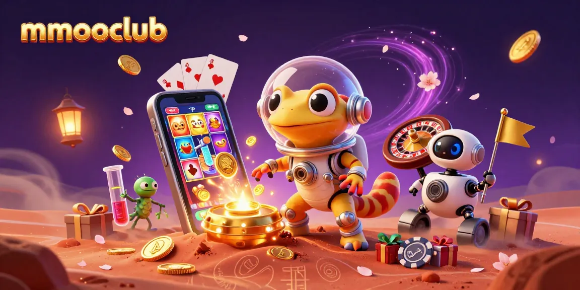 Join the excitement at mmooclub with our Martian gecko uncovering a golden casino adventure!