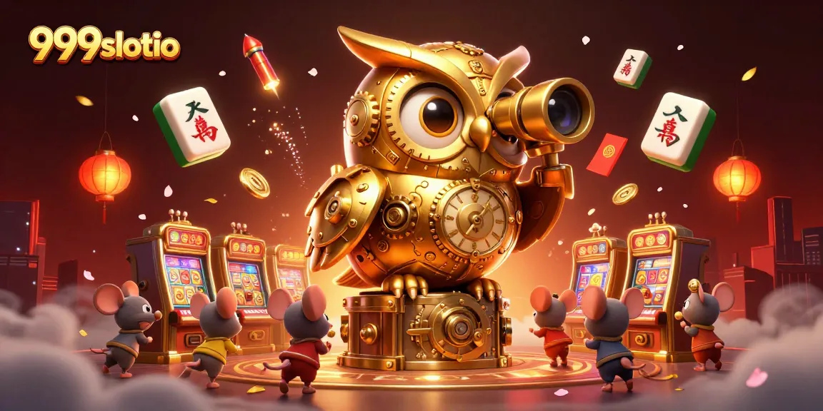 Play exciting games at 999slotio while engaging with vibrant casino elements and dynamic characters.